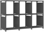 vidaXL W&uuml;rfel-Regal 6 F&auml;cher Grau 103x30x72,5 cm Stoff 322608