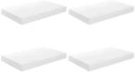 vidaXL Schweberegale 4 Stk Hochglanz-Wei&szlig; 40x23x3,8 cm MDF 323744