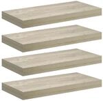 vidaXL Schwebende Wandregale 4 Stk Eichefarben 50x23x3,8cm MDF 323873