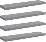 vidaXL Schwebende Wandregale 4 Stk Grau 90x23,5x3,8cm MDF 323861
