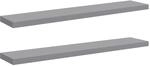 vidaXL Schwebende Wandregale 2 Stk Grau 120x23,5x3,8 cm MDF 323863