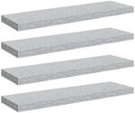 vidaXL Schweberegale 4 Stk Betongrau 80x23,5x3,8 cm MDF 326602