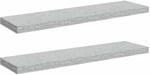 vidaXL Schweberegale 2 Stk Betongrau 90x23,5x3,8 cm MDF 326604