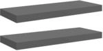 vidaXL Schweberegale 2 Stk Hochglanz-Grau 60x23,5x3,8 cm MDF 323791