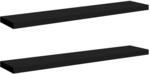 vidaXL Schweberegale 2 Stk Schwarz 120x23,5x3,8 cm MDF 323842