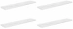 vidaXL Schweberegale 4 Stk Hochglanz-Wei&szlig; 120x23,5x3,8 cm MDF 323759