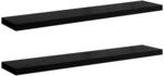 vidaXL Schweberegale 2 Stk Hochglanz-Schwarz 120x23,5x3,8 cm MDF 323779