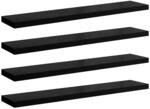 vidaXL Schweberegale 4 Stk Hochglanz-Schwarz 120x23,5x3,8 cm MDF 323780