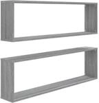 vidaXL Wandregale 2 Stk Grau Sonoma 100x15x30 cm Holzwerkstoff 815909