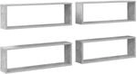 vidaXL W&uuml;rfelregale 4 Stk Betongrau 80x15x26,5 cm Holzwerkstoff 807119