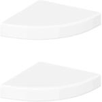 vidaXL Schwebende Eckregale 2 Stk Hochglanz-Wei&szlig; 25x25x3,8 cm MDF 323887