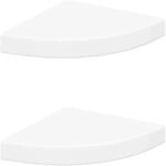 vidaXL Eck-Schweberegale 2 Stk Wei&szlig; 25x25x3,8 cm MDF 323896