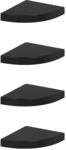 vidaXL Eck-Schweberegale 4 Stk Hochglanz-Schwarz 25x25x3,8 cm MDF 323891