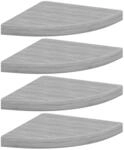 vidaXL Eck-Schweberegale 4 Stk Betongrau 35x35x3,8 cm MDF 326644