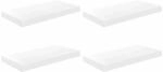 vidaXL Schweberegale 4 Stk Hochglanz-Wei&szlig; 50x23x3,8 cm MDF 323747