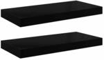 vidaXL Schweberegale 2 Stk Hochglanz-Schwarz 50x23x3,8 cm MDF 323767