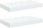 vidaXL Schweberegale 2 Stk Hochglanz-Wei&szlig; 40x23x3,8 cm MDF 323743