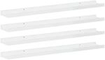 vidaXL Wandregale 4 Stk Hochglanz-Wei&szlig; 80x9x3 cm 326655