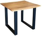 SAM Esstisch Baumkante Massiv Akazie Natur 90 x 90 Schwarz QUINN