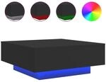 vidaXL Couchtisch mit LED-Leuchten Schwarz 80x80x31 cm