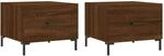 vidaXL Couchtische 2 Stk. Braun Eichen-Optik 50x50x40 cm Holzwerkstoff Modell 4
