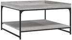 vidaXL Couchtisch Grau Sonoma 80x80x45 cm Holzwerkstoff und Eisen