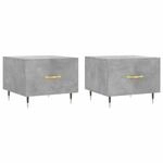 vidaXL Couchtische 2 Stk. Betongrau 50x50x40 cm Holzwerkstoff Modell 6