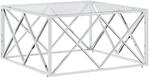 vidaXL Couchtisch 80x80x40 cm Edelstahl und Glas Modell 3