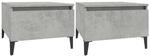 vidaXL Beistelltische 2 Stk. Betongrau 50x46x35 cm Holzwerkstoff