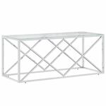 vidaXL Couchtisch 110x45x45 cm Edelstahl und Glas Modell 5