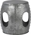 Womo-Design Beistelltisch Vantaa Rund 38x43 cm Silber Handgefertigt aus Metall