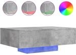 vidaXL Couchtisch mit LED-Leuchten Betongrau 85x55x31 cm