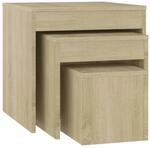 vidaXL Satztische 3-tlg. Sonoma-Eiche Holzwerkstoff Modell 3