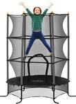 HOMCOM Kids Trampoline Stahl Kunststoff Schwarz &Oslash;163 x H190 cm