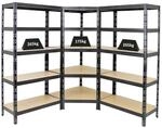 PROREGAL Mega Deal Tiger 1x Eckregal & 2x Schwerlastregal 180x 90x 45 cm Fachlast 175