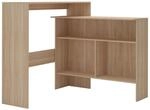 vidaXL Bartisch mit 2 Tischplatten Eichenoptik 130x40x120 cm