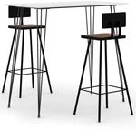 vidaXL 3-tlg. Bar-Set Wei&szlig; Modell 9