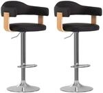 vidaXL Barhocker 2 Stk Schwarz Bugholz und Kunstleder 327336