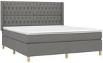 vidaXL Boxspringbett mit Matratze & LED Dunkelgrau 180x200 cm Stoff 3139134