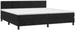 vidaXL Boxspringbett mit Matratze & LED Schwarz 200x200 cm Samt 3134545