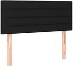 vidaXL LED Kopfteil Schwarz 100x5x78/88 cm Stoff 3121744