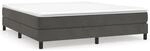 vidaXL Boxspringbett mit Matratze Dunkelgrau 180x200 cm Samt1380356