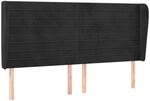 vidaXL Kopfteil mit Ohren Schwarz 203x23x118/128 cm Samt 3118164