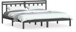 vidaXL Massivholzbett Grau Kiefer 200x200 cm1039484