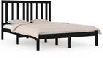 vidaXL Massivholzbett Schwarz Kiefer 200x200 cm1118229