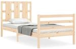 vidaXL Massivholzbett mit Kopfteil 100x200 cm 3194106