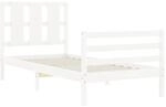 vidaXL Massivholzbett mit Kopfteil Wei&szlig; 90x200 cm 3194102