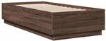 vidaXL Bettgestell Braun Eichen-Optik 100x200 cm Holzwerkstoff 3209722