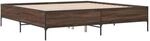 vidaXL Bettgestell Braun Eichen-Optik 200x200 cm Holzwerkstoff Metall 3279781