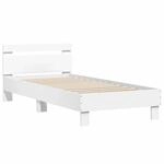 vidaXL Bettgestell mit Kopfteil Wei&szlig; 75x190 cm Holzwerkstoff 838568